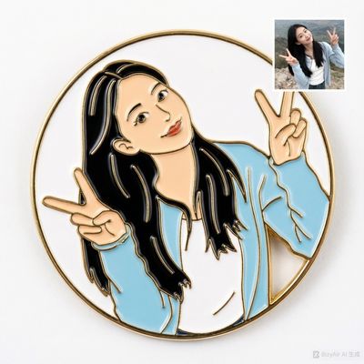 Fridge magnet enamel badge effect generation