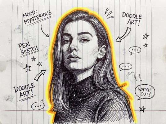 Generate a hand-drawn style portrait