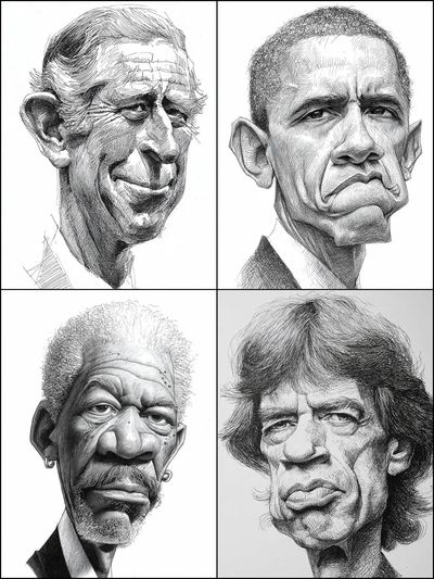 Exaggerated Line Portrait Caricature Preset