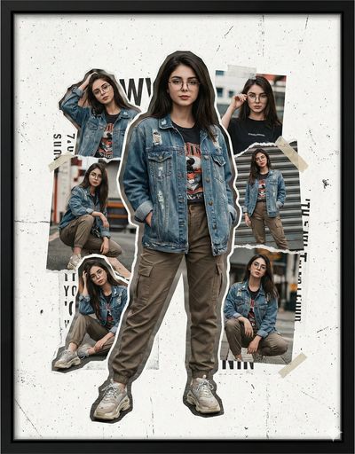 Street fashion collage poster preset