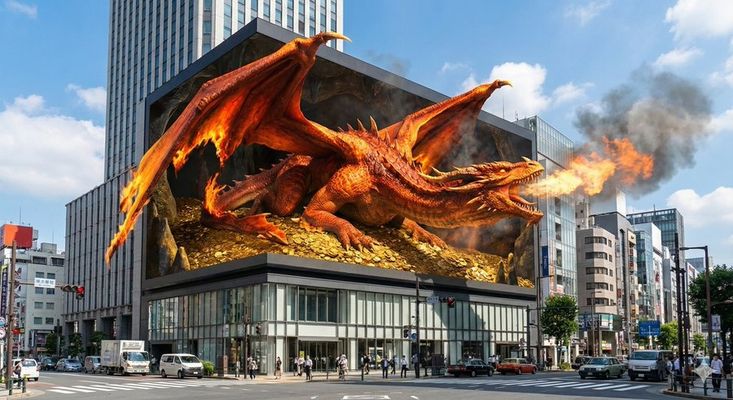 Generate Naked Eye 3D Large Screen Images