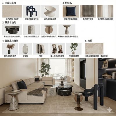 Interior Soft Furnishing Material List Generation