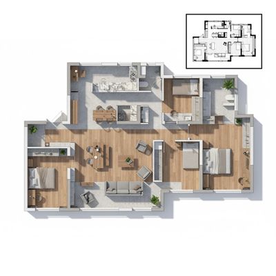 Interior Floor Plan Coloring